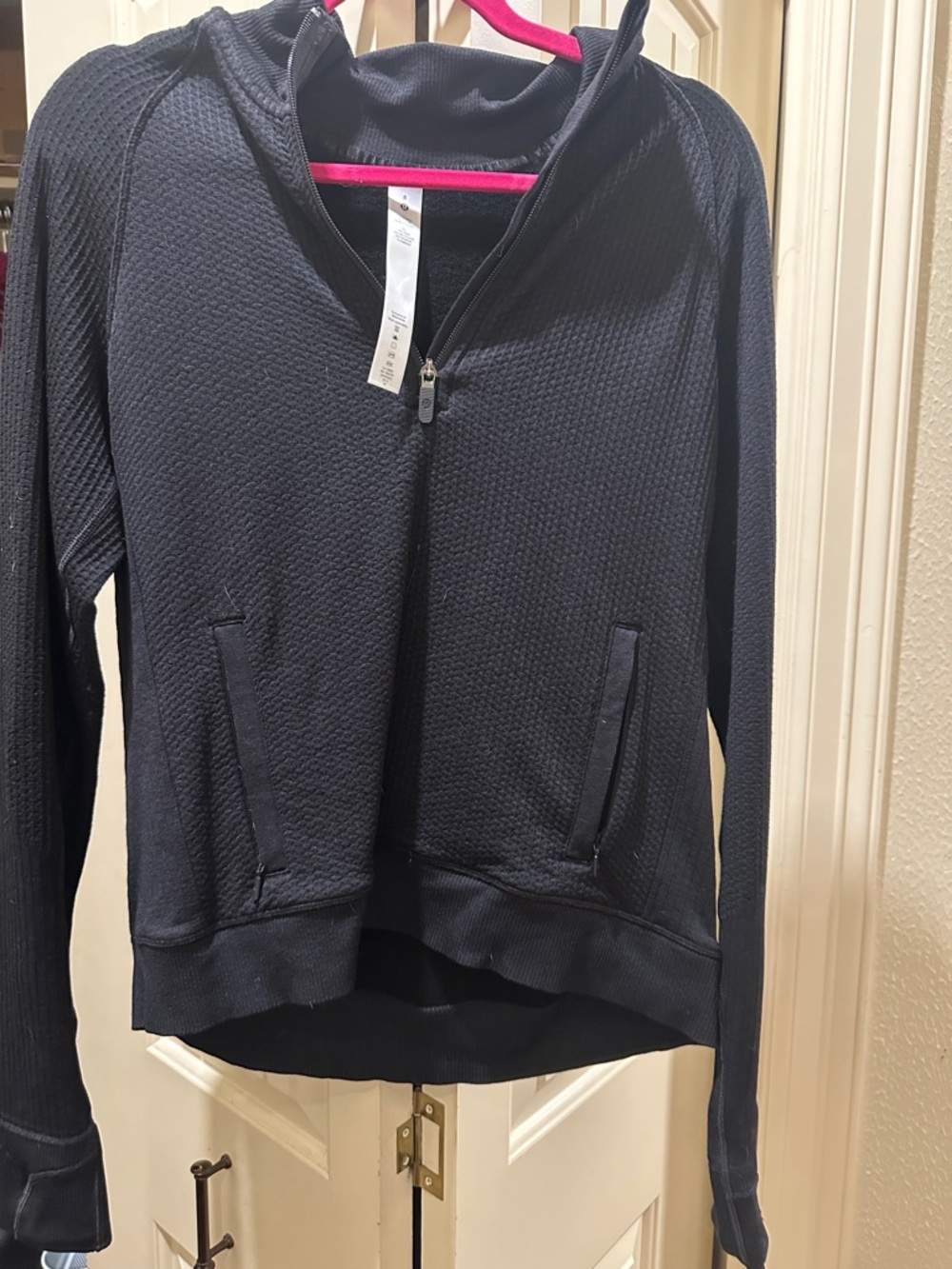lululemon athletica Black Lightweight Hooded Half-Zip Pullover